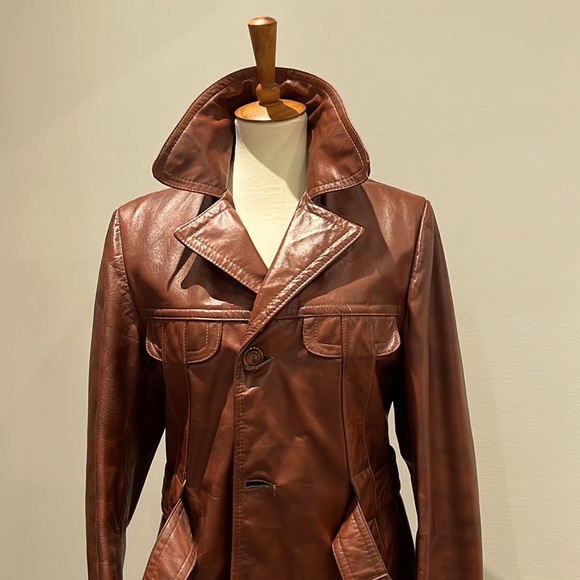 Victoria leather 60’s jacket belted vintage good condition with removable liner - Picture 5 of 15